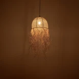 GLOBOSTAR® PLUVIA 205-0082 Boho Κρεμαστό Φωτιστικό Οροφής με Ντουί 1 x E27 AC 220-240V IP20 - Μπεζ - M30 x Π30 x Υ70cm