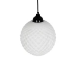 GLOBOSTAR® KEGEL 206-0004 Μοντέρνο Κρεμαστό Φωτιστικό Οροφής με Ντουί 1 x E27 AC 220-240V IP20 - Λευκό - Μ20 x Π20 x Υ20cm