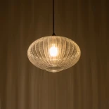 GLOBOSTAR® PERA 206-0009 Μοντέρνο Κρεμαστό Φωτιστικό Οροφής με Ντουί 1 x E27 AC 220-240V IP20 - Διάφανο - Μ30 x Π30 x Υ22cm