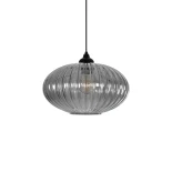 GLOBOSTAR® PERA 206-0010 Μοντέρνο Κρεμαστό Φωτιστικό Οροφής με Ντουί 1 x E27 AC 220-240V IP20 - Μαύρο Φιμέ - Μ30 x Π30 x Υ22cm