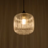 GLOBOSTAR® MELONI 206-0013 Μοντέρνο Κρεμαστό Φωτιστικό Οροφής με Ντουί 1 x E27 AC 220-240V IP20 - Διάφανο - Μ20 x Π20 x Υ24cm