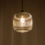 GLOBOSTAR® MELONI 206-0014 Μοντέρνο Κρεμαστό Φωτιστικό Οροφής με Ντουί 1 x E27 AC 220-240V IP20 - Μαύρο Φιμέ - Μ20 x Π20 x Υ24cm