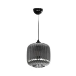 GLOBOSTAR® MELONI 206-0014 Μοντέρνο Κρεμαστό Φωτιστικό Οροφής με Ντουί 1 x E27 AC 220-240V IP20 - Μαύρο Φιμέ - Μ20 x Π20 x Υ24cm