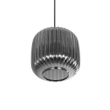 GLOBOSTAR® MELONI 206-0014 Μοντέρνο Κρεμαστό Φωτιστικό Οροφής με Ντουί 1 x E27 AC 220-240V IP20 - Μαύρο Φιμέ - Μ20 x Π20 x Υ24cm