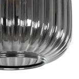 GLOBOSTAR® MELONI 206-0014 Μοντέρνο Κρεμαστό Φωτιστικό Οροφής με Ντουί 1 x E27 AC 220-240V IP20 - Μαύρο Φιμέ - Μ20 x Π20 x Υ24cm