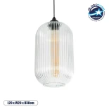 GLOBOSTAR® MELONI 206-0017 Μοντέρνο Κρεμαστό Φωτιστικό Οροφής με Ντουί 1 x E27 AC 220-240V IP20 - Διάφανο - Μ20 x Π20 x Υ38cm