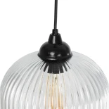 GLOBOSTAR® MELONI 206-0017 Μοντέρνο Κρεμαστό Φωτιστικό Οροφής με Ντουί 1 x E27 AC 220-240V IP20 - Διάφανο - Μ20 x Π20 x Υ38cm