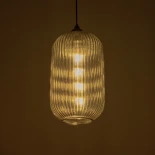 GLOBOSTAR® MELONI 206-0018 Μοντέρνο Κρεμαστό Φωτιστικό Οροφής με Ντουί 1 x E27 AC 220-240V IP20 - Μαύρο Φιμέ - Μ20 x Π20 x Υ38cm