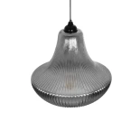 GLOBOSTAR® VERRE 206-0021 Μοντέρνο Κρεμαστό Φωτιστικό Οροφής με Ντουί 1 x E27 AC 220-240V IP20 - Μαύρο Φιμέ - Μ38 x Π38 x Υ34cm