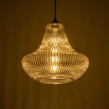GLOBOSTAR® VERRE 206-0022 Μοντέρνο Κρεμαστό Φωτιστικό Οροφής με Ντουί 1 x E27 AC 220-240V IP20 - Mελί - Μ38 x Π38 x Υ34cm