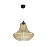 GLOBOSTAR® VERRE 206-0022 Μοντέρνο Κρεμαστό Φωτιστικό Οροφής με Ντουί 1 x E27 AC 220-240V IP20 - Mελί - Μ38 x Π38 x Υ34cm