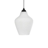 GLOBOSTAR® SKLO 206-0023 Μοντέρνο Κρεμαστό Φωτιστικό Οροφής με Ντουί 1 x E27 AC 220-240V IP20 - Λευκό - Μ22 x Π22 x Υ31cm