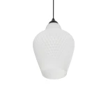 GLOBOSTAR® SKLO 206-0023 Μοντέρνο Κρεμαστό Φωτιστικό Οροφής με Ντουί 1 x E27 AC 220-240V IP20 - Λευκό - Μ22 x Π22 x Υ31cm