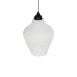 GLOBOSTAR® SKLO 206-0023 Μοντέρνο Κρεμαστό Φωτιστικό Οροφής με Ντουί 1 x E27 AC 220-240V IP20 - Λευκό - Μ22 x Π22 x Υ31cm