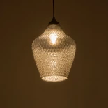 GLOBOSTAR® SKLO 206-0024 Μοντέρνο Κρεμαστό Φωτιστικό Οροφής με Ντουί 1 x E27 AC 220-240V IP20 - Μαύρο Φιμέ - Μ22 x Π22 x Υ31cm