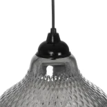 GLOBOSTAR® SKLO 206-0024 Μοντέρνο Κρεμαστό Φωτιστικό Οροφής με Ντουί 1 x E27 AC 220-240V IP20 - Μαύρο Φιμέ - Μ22 x Π22 x Υ31cm