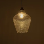 GLOBOSTAR® SKLO 206-0025 Μοντέρνο Κρεμαστό Φωτιστικό Οροφής με Ντουί 1 x E27 AC 220-240V IP20 - Mελί - Μ22 x Π22 x Υ31cm