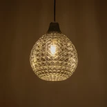 GLOBOSTAR® BASTIK 206-0026 Μοντέρνο Κρεμαστό Φωτιστικό Οροφής με Ντουί 1 x E27 AC 220-240V IP20 - Μαύρο Φιμέ - Μ22 x Π22 x Υ26cm