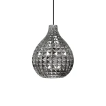 GLOBOSTAR® BASTIK 206-0026 Μοντέρνο Κρεμαστό Φωτιστικό Οροφής με Ντουί 1 x E27 AC 220-240V IP20 - Μαύρο Φιμέ - Μ22 x Π22 x Υ26cm