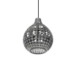 GLOBOSTAR® BASTIK 206-0026 Μοντέρνο Κρεμαστό Φωτιστικό Οροφής με Ντουί 1 x E27 AC 220-240V IP20 - Μαύρο Φιμέ - Μ22 x Π22 x Υ26cm