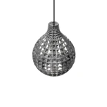 GLOBOSTAR® BASTIK 206-0026 Μοντέρνο Κρεμαστό Φωτιστικό Οροφής με Ντουί 1 x E27 AC 220-240V IP20 - Μαύρο Φιμέ - Μ22 x Π22 x Υ26cm