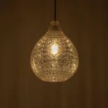 GLOBOSTAR® BASTIK 206-0027 Μοντέρνο Κρεμαστό Φωτιστικό Οροφής με Ντουί 1 x E27 AC 220-240V IP20 - Mελί - Μ22 x Π22 x Υ26cm