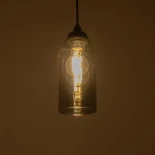 GLOBOSTAR® TUBE 206-0030 Μοντέρνο Κρεμαστό Φωτιστικό Οροφής με Ντουί 1 x E27 AC 220-240V IP20 - Μαύρο Φιμέ - Μ10 x Π10 x Υ24cm