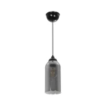 GLOBOSTAR® TUBE 206-0030 Μοντέρνο Κρεμαστό Φωτιστικό Οροφής με Ντουί 1 x E27 AC 220-240V IP20 - Μαύρο Φιμέ - Μ10 x Π10 x Υ24cm