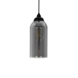 GLOBOSTAR® TUBE 206-0030 Μοντέρνο Κρεμαστό Φωτιστικό Οροφής με Ντουί 1 x E27 AC 220-240V IP20 - Μαύρο Φιμέ - Μ10 x Π10 x Υ24cm