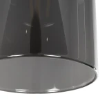 GLOBOSTAR® TUBE 206-0030 Μοντέρνο Κρεμαστό Φωτιστικό Οροφής με Ντουί 1 x E27 AC 220-240V IP20 - Μαύρο Φιμέ - Μ10 x Π10 x Υ24cm