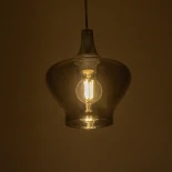 GLOBOSTAR® OVOCE 206-0032 Μοντέρνο Κρεμαστό Φωτιστικό Οροφής με Ντουί 1 x E27 AC 220-240V IP20 - Μαύρο Φιμέ - Μ20 x Π20 x Υ22cm