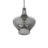 GLOBOSTAR® OVOCE 206-0032 Μοντέρνο Κρεμαστό Φωτιστικό Οροφής με Ντουί 1 x E27 AC 220-240V IP20 - Μαύρο Φιμέ - Μ20 x Π20 x Υ22cm