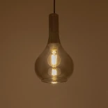 GLOBOSTAR® ΤΟΝΕ 206-0034 Μοντέρνο Κρεμαστό Φωτιστικό Οροφής με Ντουί 1 x E27 AC 220-240V IP20 - Μαύρο Φιμέ - Μ20 x Π20 x Υ36cm