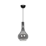 GLOBOSTAR® ΤΟΝΕ 206-0034 Μοντέρνο Κρεμαστό Φωτιστικό Οροφής με Ντουί 1 x E27 AC 220-240V IP20 - Μαύρο Φιμέ - Μ20 x Π20 x Υ36cm