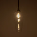 GLOBOSTAR® BOHEMIA 206-0041 Μοντέρνο Κρεμαστό Φωτιστικό Οροφής με Ντουί 1 x E27 AC 220-240V IP20 - Διάφανο - Μ15 x Π15 x Υ40cm