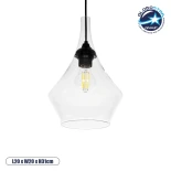 GLOBOSTAR® TORU 206-0042 Μοντέρνο Κρεμαστό Φωτιστικό Οροφής με Ντουί 1 x E27 AC 220-240V IP20 - Διάφανο - Μ20 x Π20 x Υ31cm