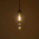 GLOBOSTAR® TORU 206-0042 Μοντέρνο Κρεμαστό Φωτιστικό Οροφής με Ντουί 1 x E27 AC 220-240V IP20 - Διάφανο - Μ20 x Π20 x Υ31cm