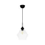 GLOBOSTAR® TORU 206-0042 Μοντέρνο Κρεμαστό Φωτιστικό Οροφής με Ντουί 1 x E27 AC 220-240V IP20 - Διάφανο - Μ20 x Π20 x Υ31cm