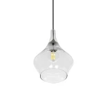 GLOBOSTAR® TORU 206-0042 Μοντέρνο Κρεμαστό Φωτιστικό Οροφής με Ντουί 1 x E27 AC 220-240V IP20 - Διάφανο - Μ20 x Π20 x Υ31cm