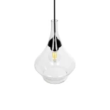 GLOBOSTAR® TORU 206-0042 Μοντέρνο Κρεμαστό Φωτιστικό Οροφής με Ντουί 1 x E27 AC 220-240V IP20 - Διάφανο - Μ20 x Π20 x Υ31cm