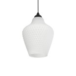 GLOBOSTAR® SKLO 206-0023 Μοντέρνο Κρεμαστό Φωτιστικό Οροφής με Ντουί 1 x E27 AC 220-240V IP20 - Λευκό - Μ22 x Π22 x Υ31cm