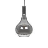 GLOBOSTAR® ΤΟΝΕ 206-0034 Μοντέρνο Κρεμαστό Φωτιστικό Οροφής με Ντουί 1 x E27 AC 220-240V IP20 - Μαύρο Φιμέ - Μ20 x Π20 x Υ36cm