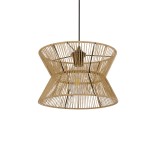 GLOBOSTAR® UPCONE 205-0055 Boho Κρεμαστό Φωτιστικό Οροφής με Ντουί 1 x E27 AC 220-240V IP20 - Μπεζ - M30 x Π30 x 21cm