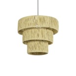 GLOBOSTAR® COROIN 205-0034 Boho Κρεμαστό Φωτιστικό Οροφής με Ντουί 1 x E27 AC 220-240V IP20 - Μπεζ - M40 x Π40 x Υ35cm
