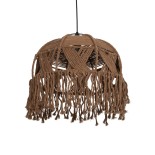 GLOBOSTAR® TONA 205-0016 Boho Κρεμαστό Φωτιστικό Οροφής με Ντουί 1 x E27 AC 220-240V IP20 - Καφέ- M40 x Π40 x Υ38cm
