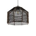 GLOBOSTAR® VORK 205-0027 Boho Κρεμαστό Φωτιστικό Οροφής με Ντουί 1 x E27 AC 220-240V IP20 - Μαύρο - M40 x Π40 x Υ36cm