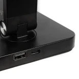 GLOBOSTAR® TEBLA 60482 Μοντέρνο Επιτραπέζιο Φωτιστικό Γραφείου με Ασύρματη Φόρτιση 5W 1A LED 5W 500lm 120° AC 220-240V IP20 Ρυθμιζόμενο Λευκό CCT με Αφή 2700K/4500K/6000K Dimmable - Bridgelux SMD Chip - Μαύρο - Μ11 x Π33 x Υ36cm - 2 Χρόνια Εγγύηση