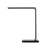 GLOBOSTAR® TEBLA 60482 Μοντέρνο Επιτραπέζιο Φωτιστικό Γραφείου με Ασύρματη Φόρτιση 5W 1A LED 5W 500lm 120° AC 220-240V IP20 Ρυθμιζόμενο Λευκό CCT με Αφή 2700K/4500K/6000K Dimmable - Bridgelux SMD Chip - Μαύρο - Μ11 x Π33 x Υ36cm - 2 Χρόνια Εγγύηση
