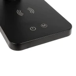 GLOBOSTAR® TEBLA 60482 Μοντέρνο Επιτραπέζιο Φωτιστικό Γραφείου με Ασύρματη Φόρτιση 5W 1A LED 5W 500lm 120° AC 220-240V IP20 Ρυθμιζόμενο Λευκό CCT με Αφή 2700K/4500K/6000K Dimmable - Bridgelux SMD Chip - Μαύρο - Μ11 x Π33 x Υ36cm - 2 Χρόνια Εγγύηση
