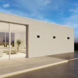 kelvo® ARKOS KLV-101-0110 Μοντέρνο Φωτιστικό Τοίχου - Απλίκα LED 8W 840lm 15° AC 220-240V Αδιάβροχο IP65 Θερμό Λευκό 2700K - Lumileds COB Chip & TÜV SÜD Driver - Μαύρο Ματ - Μ14 x Π5.5 x Υ14cm - 5 Χρόνια Εγγύηση